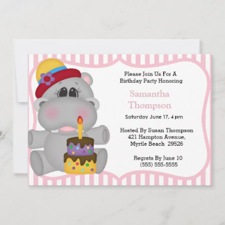 Hippo - Convites de Aniversário