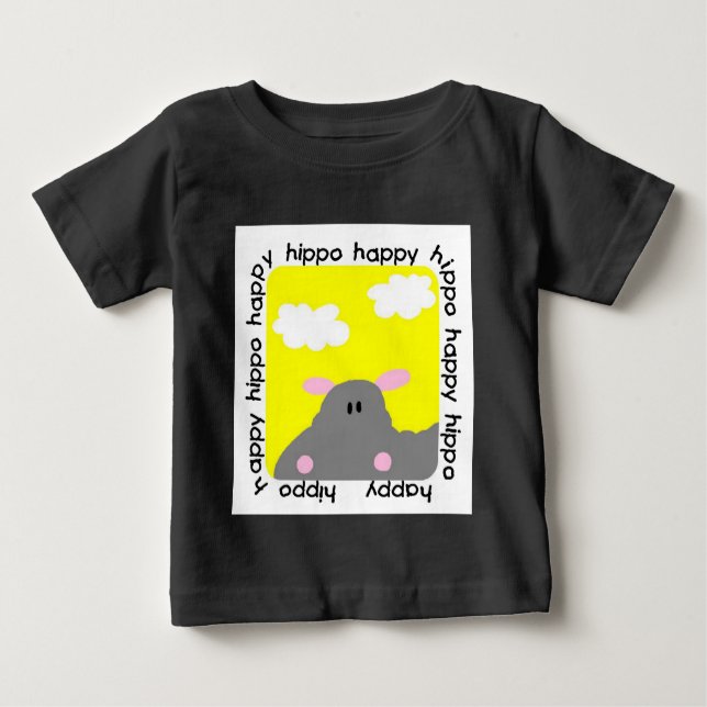 Hippo Happy Baby Raglan T-shirt (Frente)