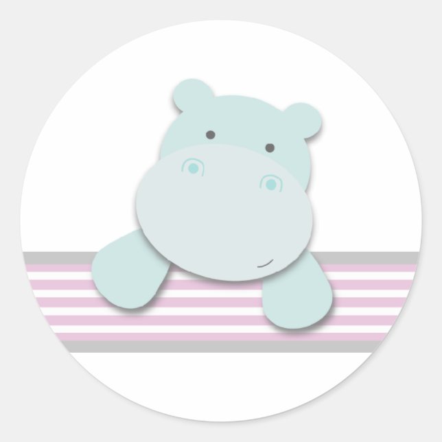 Hippo Pequeno {Rosa} | Autocolantes (Frente)