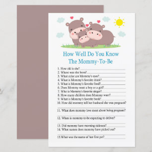 Hippo Quão bem você conhece o jogo do chá de bebê