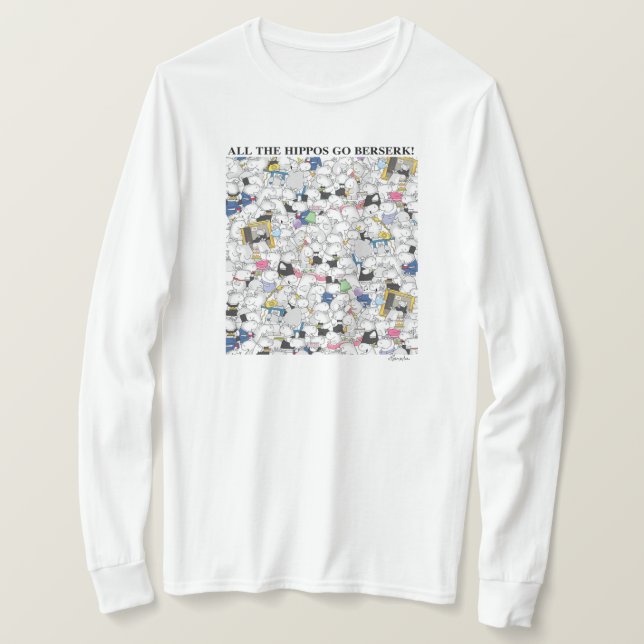HIPPOS VÁ BERSERK! Sandra Boynton T-Shirt (Frente do Design)