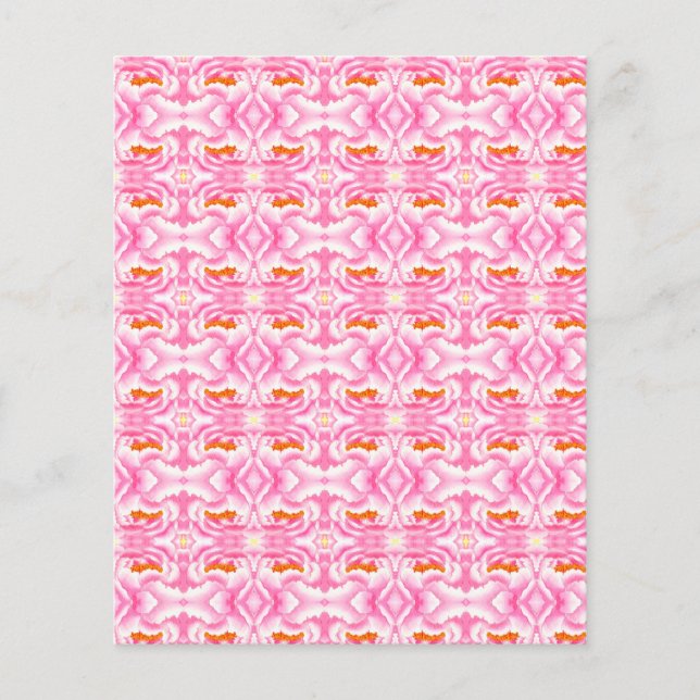 Hippy Chic Pink e Orange Tie-Dye Scrapbook Paper (Frente)