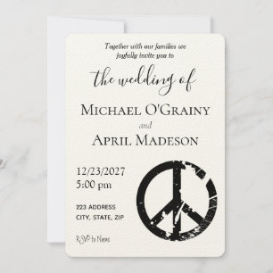 Hippy Sinal de Paz Convite de Casamento