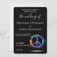 Hippy Sinal de Paz Convite de Casamento