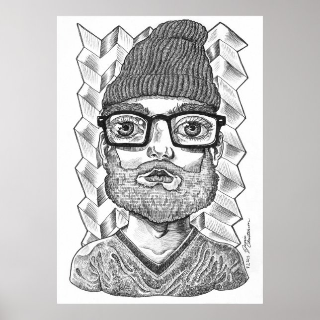 Hipster Carl Poster (Frente)