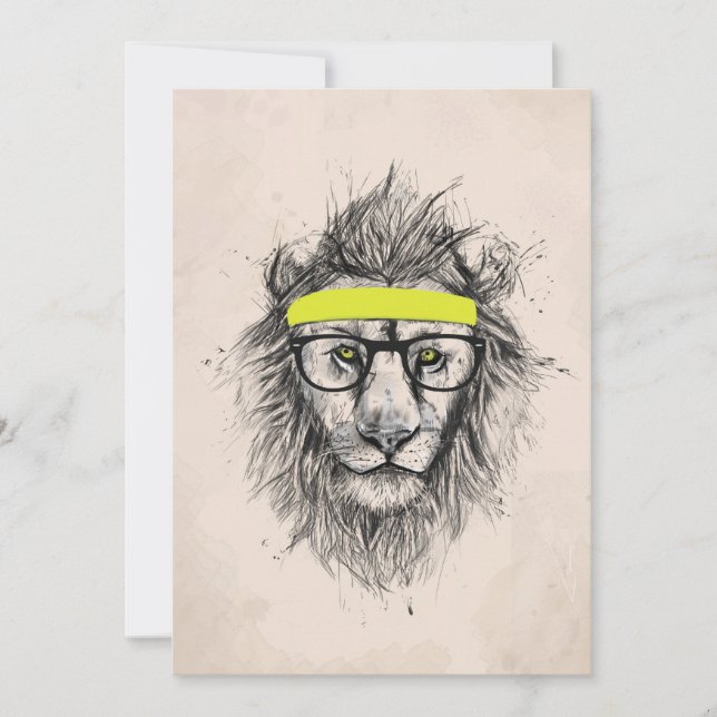 Hipster de leão (fundo claro) (Frente)