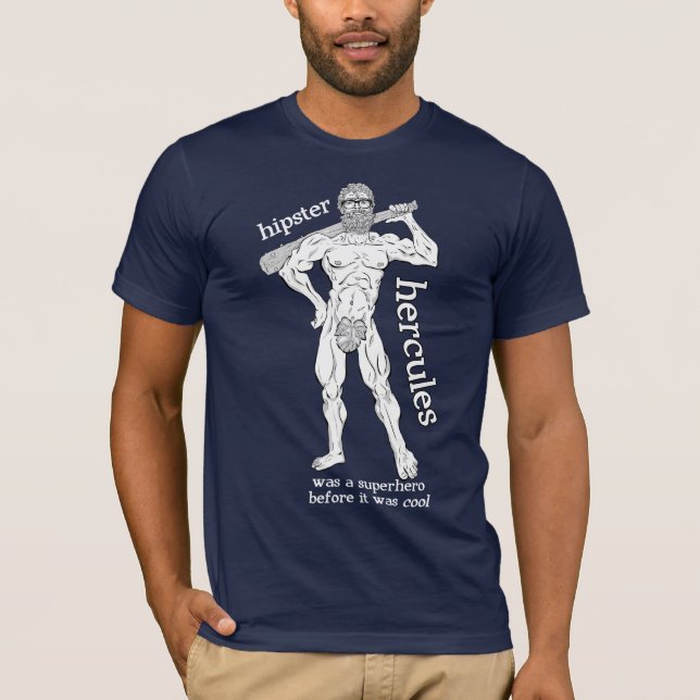 Hipster Hercules (para camisas escuras) (Frente)