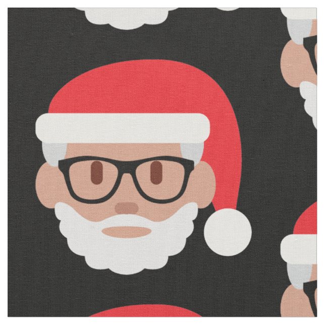 hipster Santa Claus emoji tecido (Detalhe)