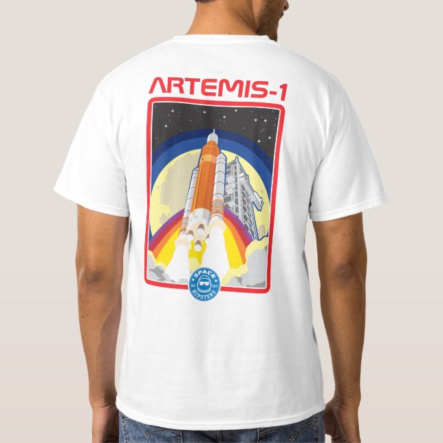 Hipsteres espaciais® Artemis-1 Launch T-shirt - Br (Verso)