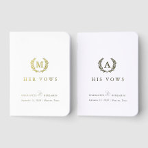 'His & Hers' Crista Branca Casamento Monograma