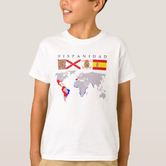 HISPANIDAD orígen y mapa. Camiseta niño.