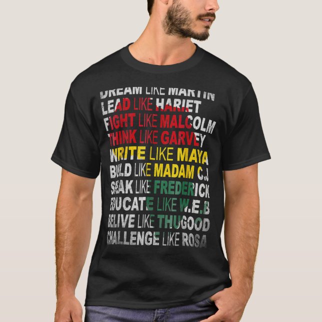 História da Camisa de Poder Preta Mês América Afri (Frente)