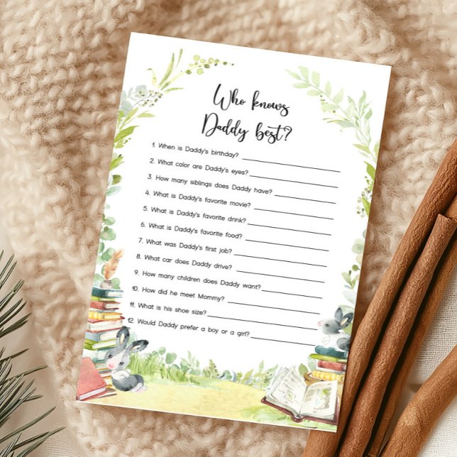 História do Novo Capítulo do Chuveiro Quem sabe o  (Storybook New Chapter Baby Shower Game)