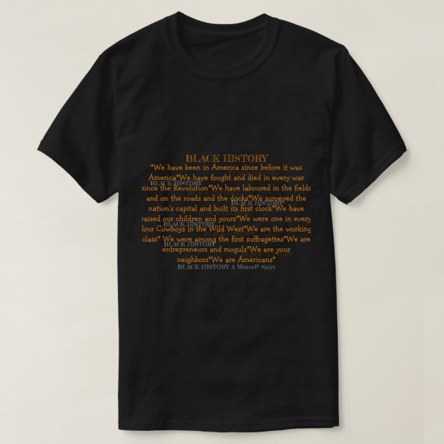 História Negra - Dupla face - Camisa MisterP (Frente do Design)