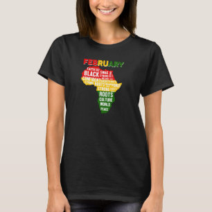 História Negra Mês Camisa Mapa Africano Feb Orgulh