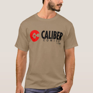 Histórias em quadrinhos de Caliber, com t-shirt
