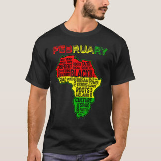 Histórico Preto Mês Camisa Mapa Africano Cores_1