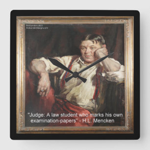 HL Mencken & Cote No Relógio De Parede Dos Juíze