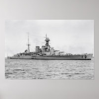 HMS Hood poster de 16,5" x 11"