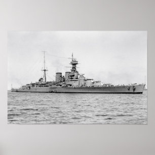 HMS Hood poster de 16,5" x 11"