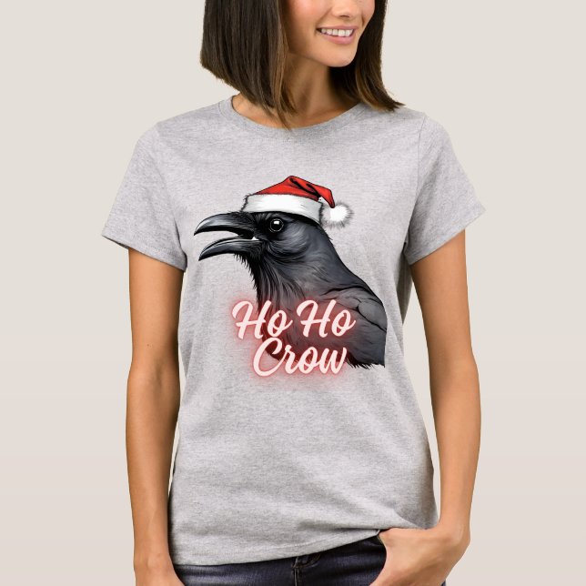 Ho Ho Crow Christmas T-Shirt (Frente)
