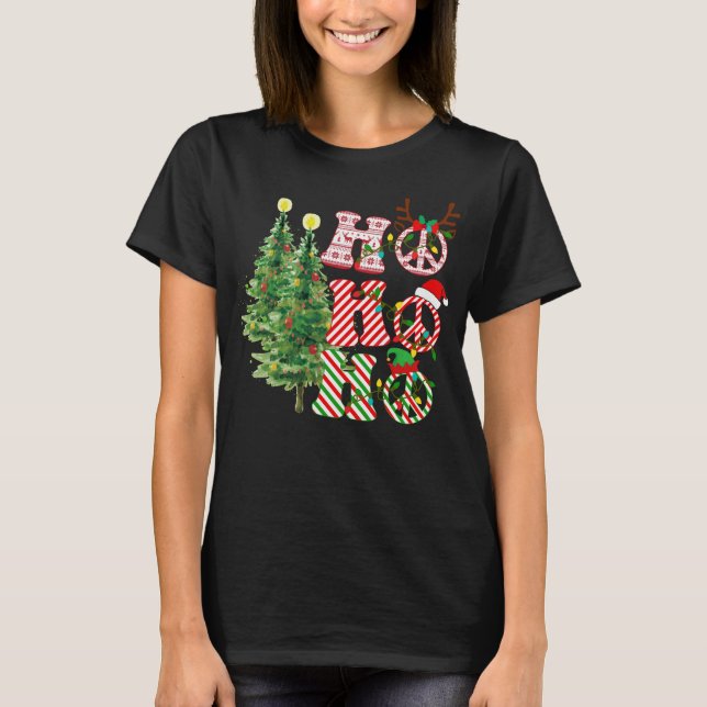Ho Ho Hippie Camisa de Natal, Cristo de Sinal de P (Frente)