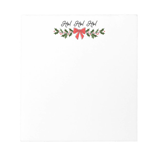 Ho! Ho! Ho! Bloco de Notas de Natal (Frente)