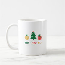 Ho ho ho caneca brilhante minimalista