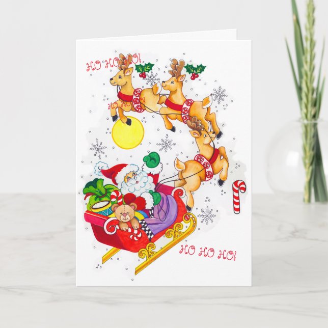 Ho! Ho! Ho! Cartão de Natal (Frente)