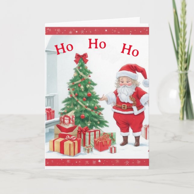 Ho Ho Ho Cartão de Natal (Frente)