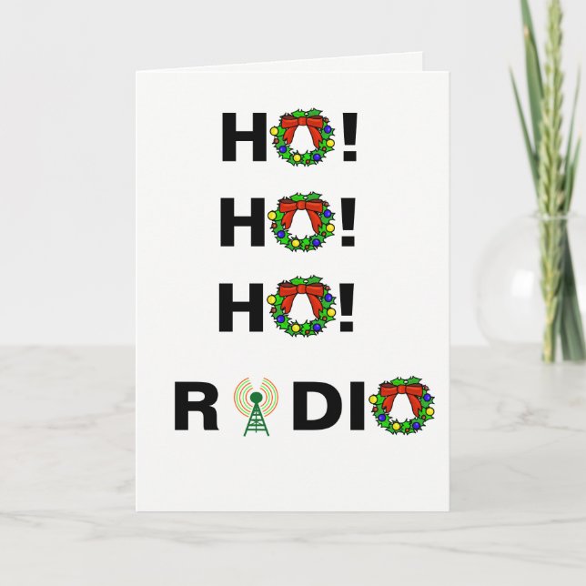 Ho! Ho! Ho! Cartão de Natal de Rádio Ham (Frente)