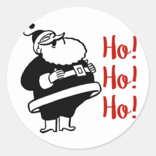 Ho Ho Ho etiquetas redondas retros do papai noel