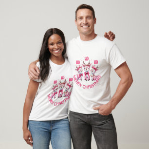 Ho Ho Ho Feliz Natal - Camiseta de Natal Rosa