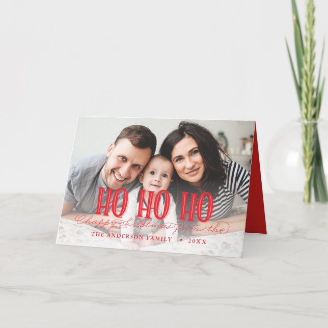 Ho ho ho meritório cartão de Natal (Frente)