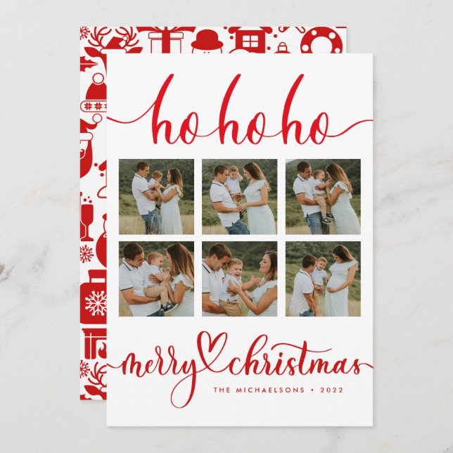 HO HO HO MERRY CHRISTMAS Adicionar sua colagem de  (Frente/Verso)