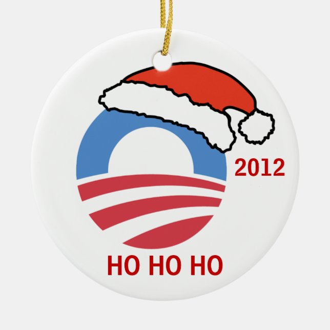 Ho Ho Ho ornamento de Obama (Frente)