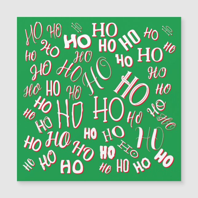 HO HO HO padrão de texto de Natal branco verde ver (Frente)