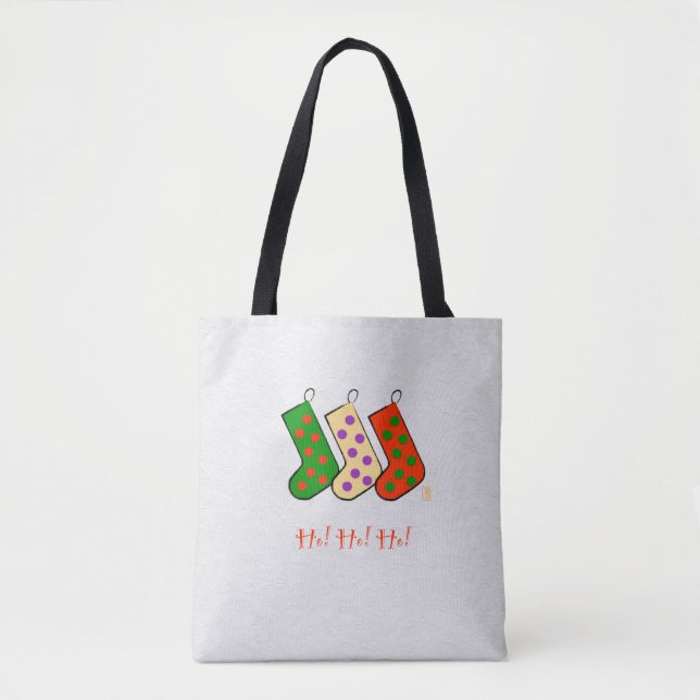 Ho! Ho! Ho! Saco de Tote de Natal (Frente)