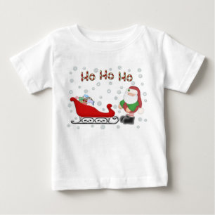 Ho Ho Ho t-shirt do branco das crianças do trenó