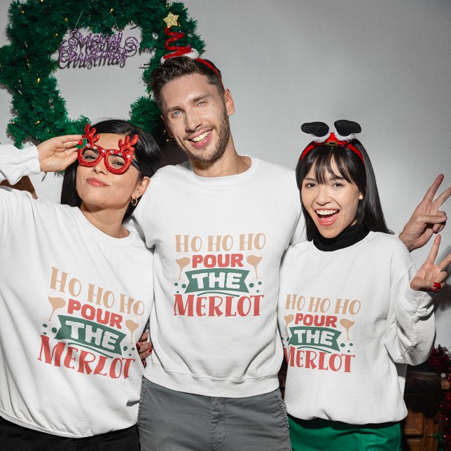 Ho ho que despeja a camiseta de natal do merlot (Ho ho ho pour the merlot christmas sweatshirt
)