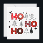 Ho Ho Red Christmas Trees Winter card<br><div class="desc">Ho Ho Red Christmas Trees Winter Holidays Cartão de Saudação</div>