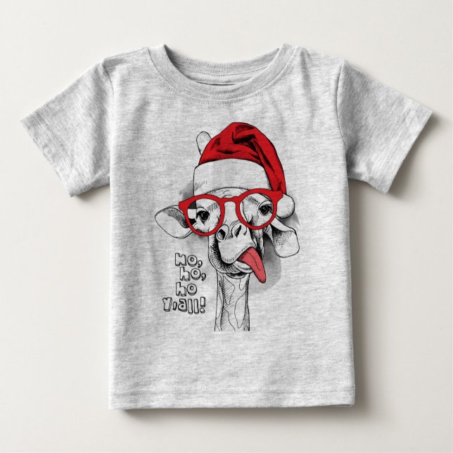 Ho Ho Y’all Giraffe Baby T-Shirt (Frente)