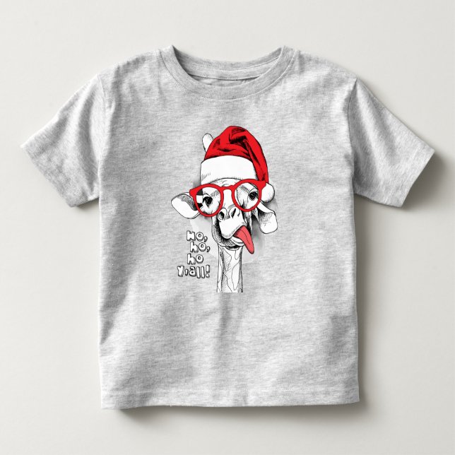 Ho Ho Y’all Giraffe Baby T-Shirts (Frente)