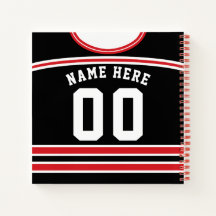 Hockey com gelo personalizável Black & Red Jersey