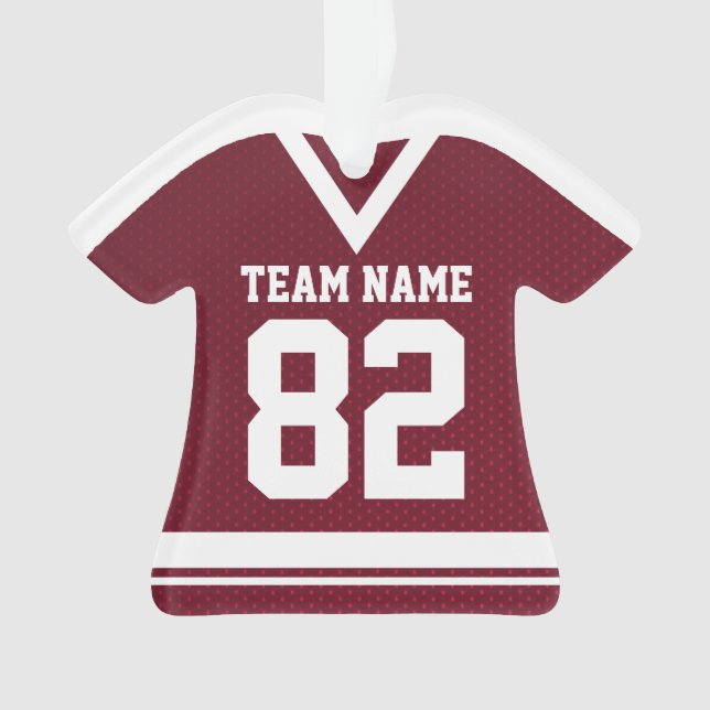 Hockey Sports Jersey Maroon com Ornamento de Fotos (Frente)