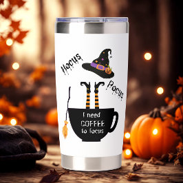 Hocus Pocus I Need Coffee to Focus Water Bottle