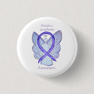 Hodgkins Linfoma Art Angel Violet Ribbon Pins