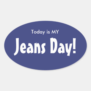 Hoje é MINHAS etiquetas do dia de jeans - Oval