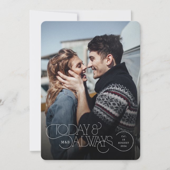 Hoje e sempre o convite para casamento (Frente)