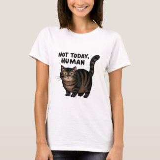 Hoje não, camiseta de gata-giz humano